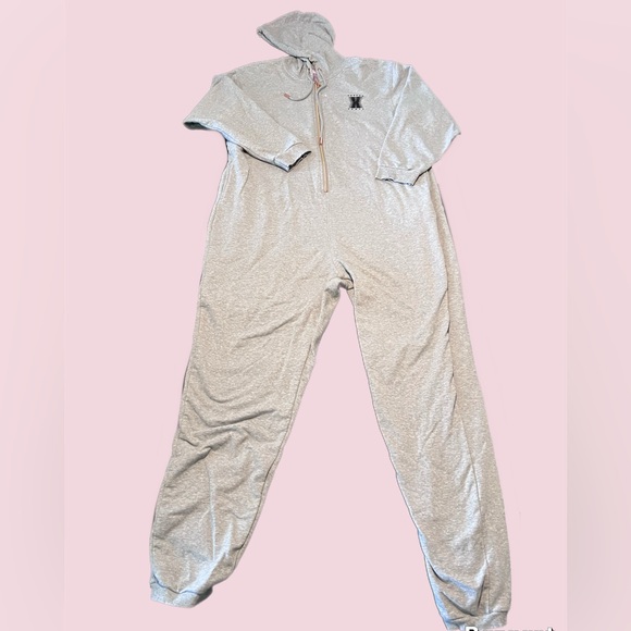 Savage X Fenty Pants - Savage X Fenty Gray Forever Savage Hooded Jumpsuit Onsie✨